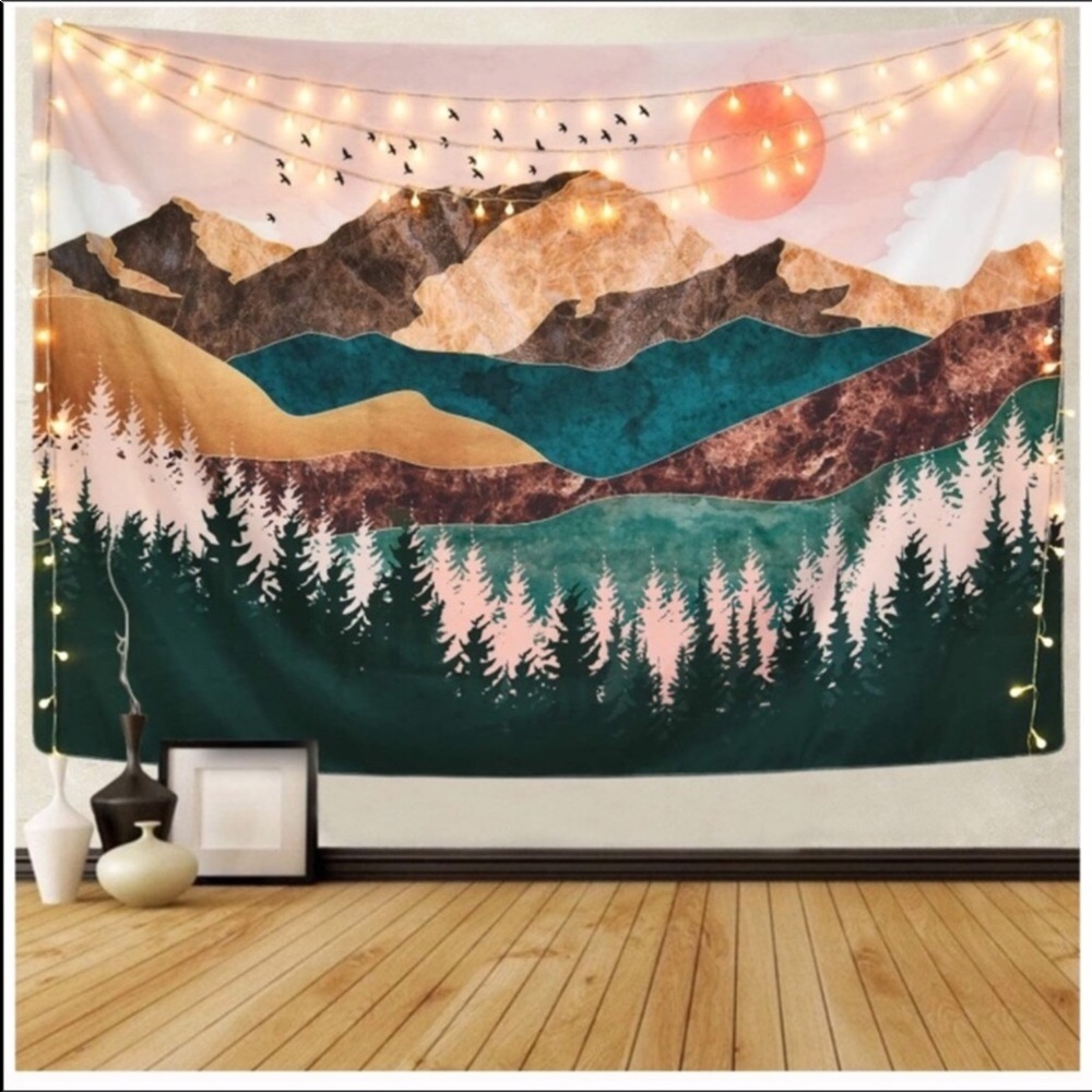 NEW HANGING Mountain Sunset Tapestry 50 x 60